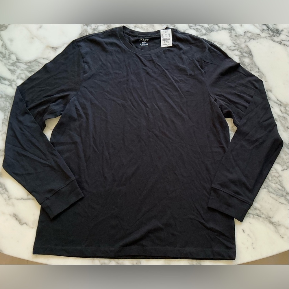 NWT JCrew Long-sleeve jersey tee Black Sz XL Sold Out Online